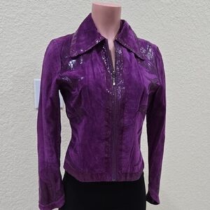 Designer Suede and Leather Jacket Size Small